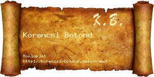 Korencsi Botond névjegykártya